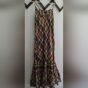 GAP Multicolor Plaid Maxi Dress